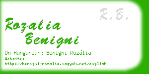 rozalia benigni business card